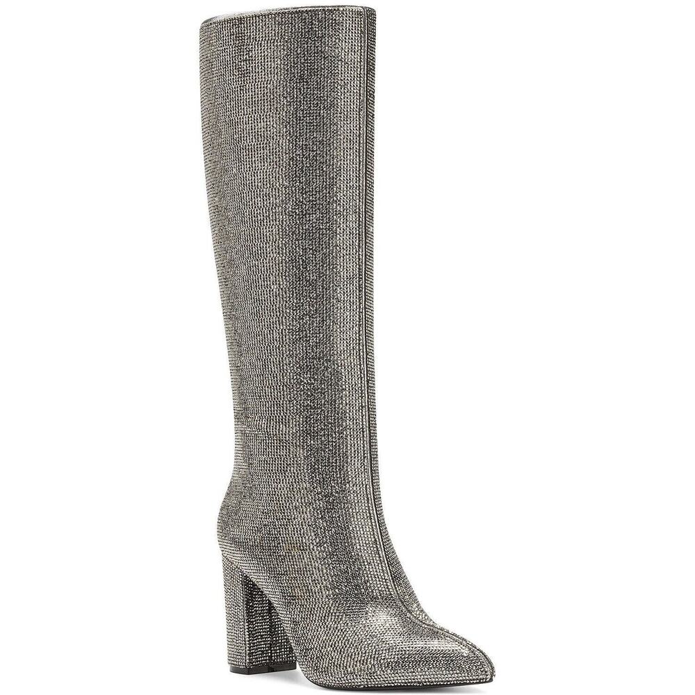 INC INTL Concepts Women Knee High Boots Paiton Size US 5M Pewter Crystal